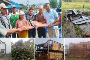 हावाहुरीले घर उडाउनेलाई त्रिपाल (फोटो फिचर)