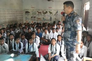 सशस्त्र प्रहरीद्वारा विपत् जोखिम न्यूनीकरण सम्बन्धी जनचेतना अभियान संचालन