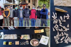 उदयपुरमा ब्राउन सुगर र राईफलको गोली सहित ९ जना पक्राउ