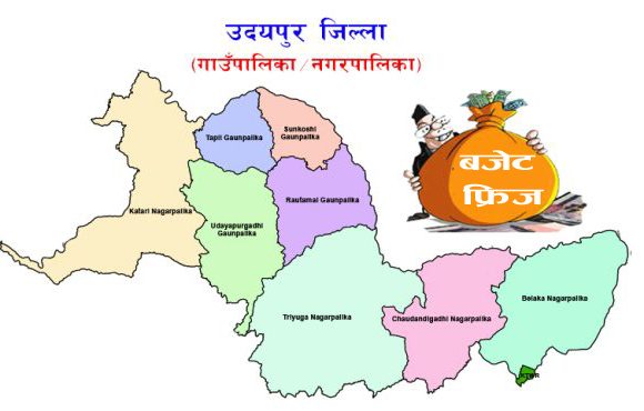 उदयपुरका स्थानीय तहको १४ प्रतिशत बढी बजेट फ्रिज
